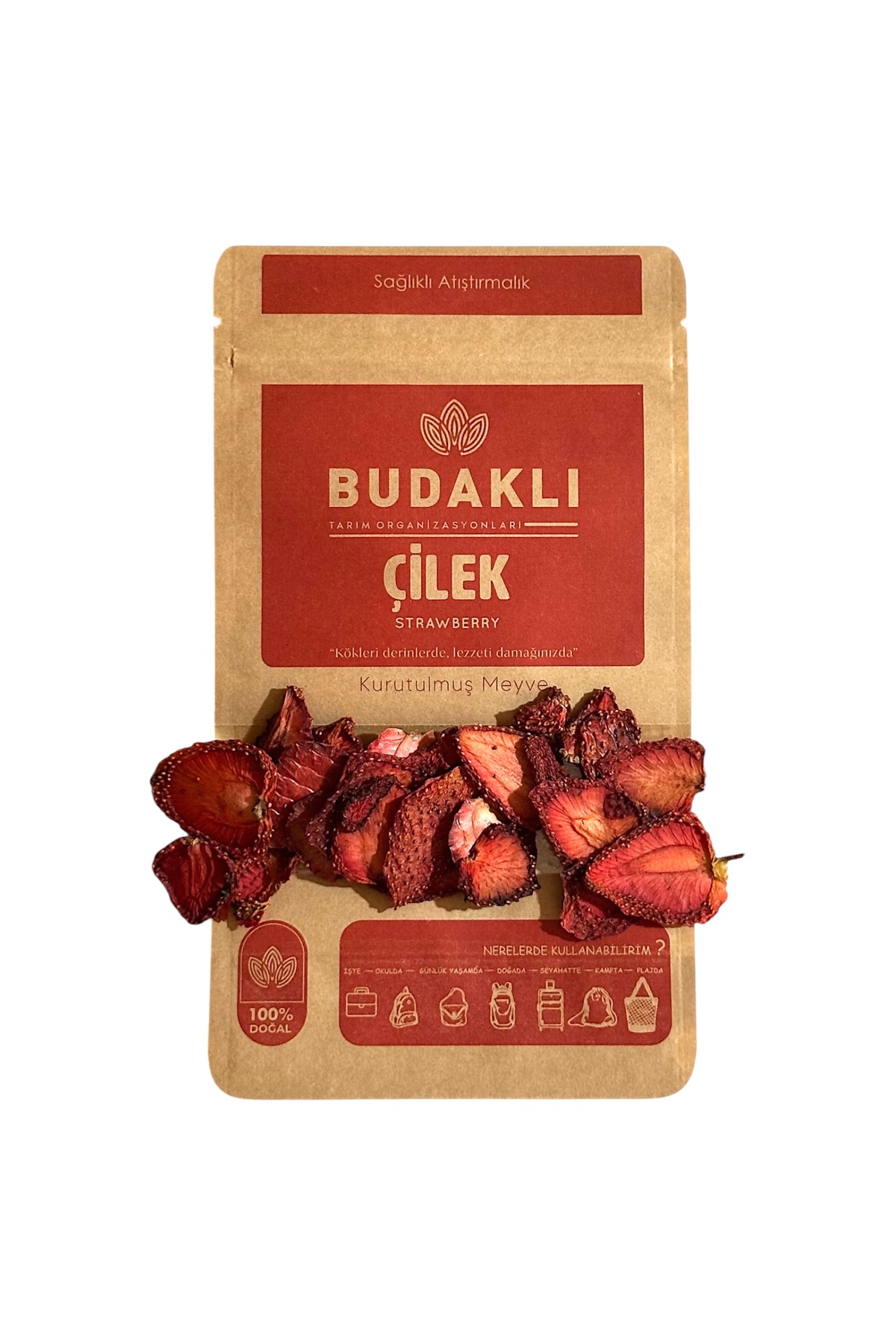 Kurutulmuş Çilek 100 Gr. Strawberry Kuru Çilek Dilimlenmiş Çilek Yaprak Çilek - Şekersiz