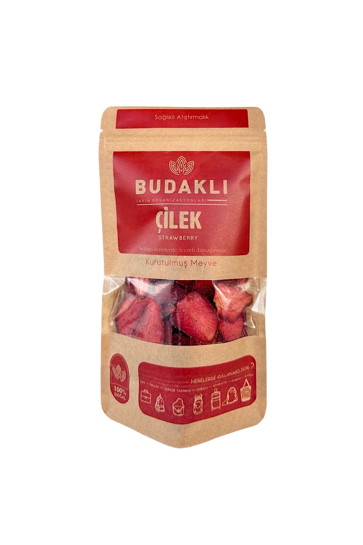 Kurutulmuş Çilek 100 Gr. Strawberry Kuru Çilek Dilimlenmiş Çilek Yaprak Çilek - Şekersiz