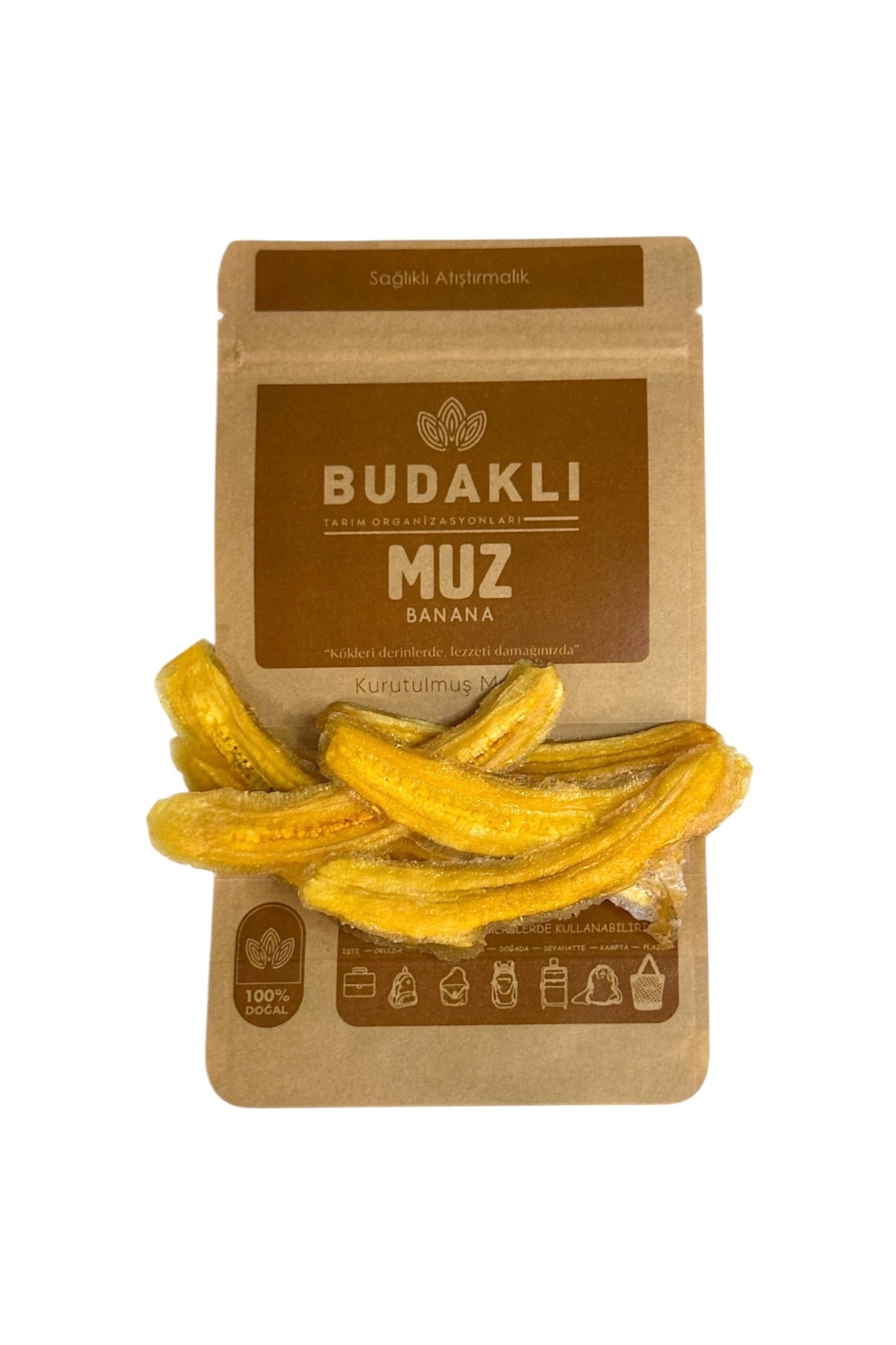 Kurutulmuş Muz - Uzun Dilim - %100 Meyve - Şekersiz- 100 Gr