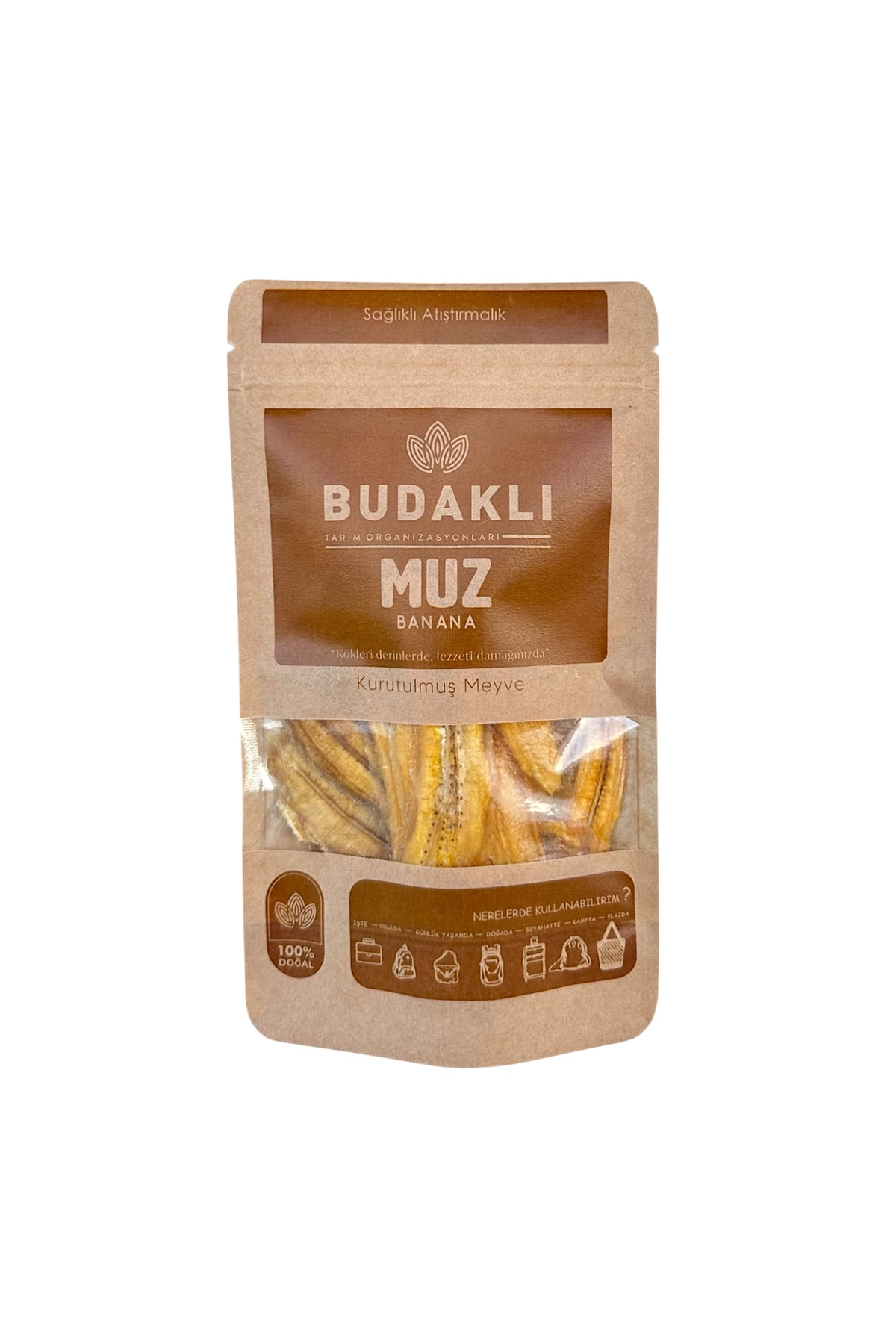 Kurutulmuş Muz - Uzun Dilim - %100 Meyve - Şekersiz- 100 Gr